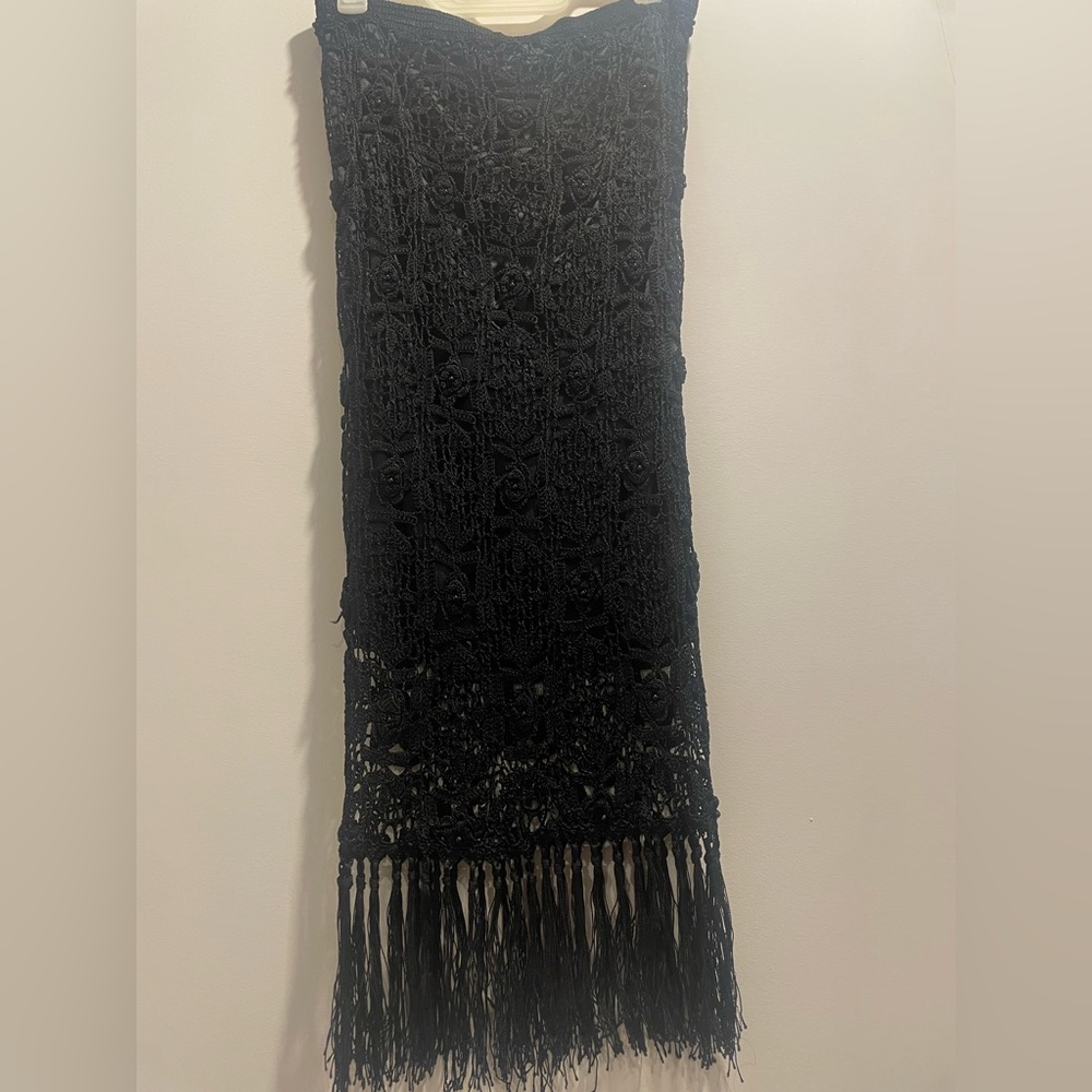 Bebe crochet midi skirt